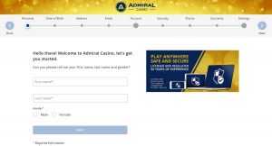 Admiral Casino Registration