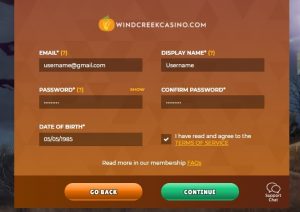 Wind Creek Casino Registration