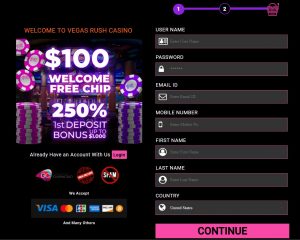 Vegas Rush Casino Sign Up